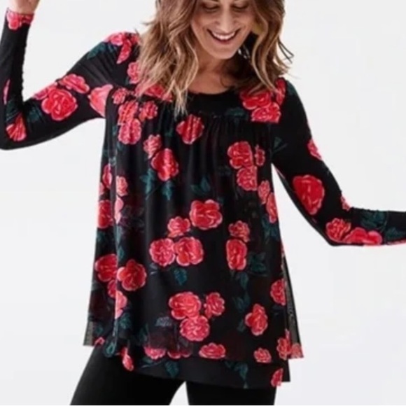 Matilda Jane Women’s Floral Babydoll Top - Picture 1 of 7